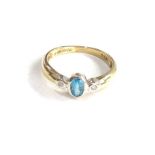 9ct gold diamond & topaz ring 1.9g