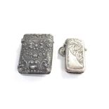 Antique french silver vesta case & 1 other