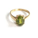 9ct gold peridot ring 3g