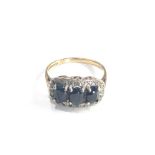 9ct gold sapphire and diamond ring 2.7g