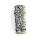 Fine antique silver etui decorative embossed silver case fitted interior please see images for