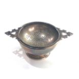 Silver tea strainer and bowl weight 105g London silver hallmarks