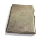 Large engine turned silver cigarette case weight 212g