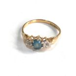 9ct gold diamond & topaz ring 1.7g