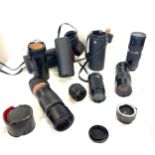 Selection of camera lenses Tamron auto zoom 1:45 f=85 210mm no 314957, Chinon No 78800, Ozeck No