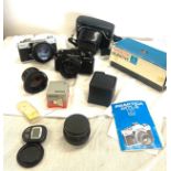 Selection of cameras and lenses to include Praktica, etc