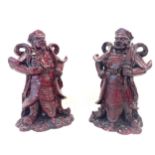 2 Vintage resin oriental figures, approximate height 8.5 inches