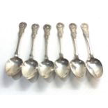 6 Georgian scottish silver tea spoons glasgow silver hallmarks weight 110g