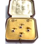 Antique 22ct gold Indian Enamel Button studs (6.5g) boxed
