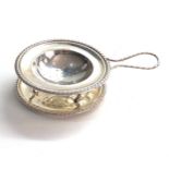 Large continental 800 silver tea strainer and bowl 114g