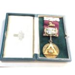 Boxed hallmarked silver & enamel masonic royal naval & military chapter jewel