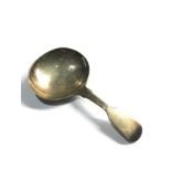 Victorian silver tea caddy spoon London silver hallmarks