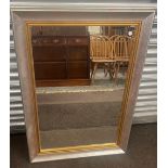 Large silver framed mirror, approximate measurements: Height 43 inches, Width 30.5 inches