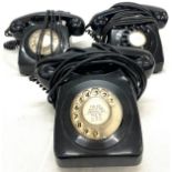 3 Vintage / Retro black telephones