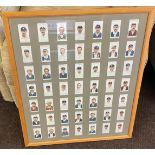 Framed cigarette cards, approximate measurement of frame Height 64cm by Width 54cm