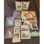 Large selection of framed pictures, various sizes, various scenes
