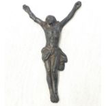 White metal Antique Jesus Christ on crucifix (possibly silver)