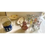 Large selection of miscellaneous pottery to include Royal Windsor, glassware etc