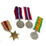Selection of WW2 medals to include the Defence medal, African Star medal etc