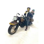 Model biker and dog, approximate measurements: Height 12 inches, Length 20 inches