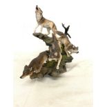Large ornament depicting wolfs by The Bradford Exchange over all height approx 12"