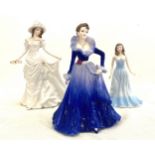 Coalport Ladies of fashion Anne, Royal Doulton March lady, Royal Worcester golden moments
