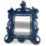 Ornamental black framed table top mirror, approximate measurements: Height 22.5 inches, Width 15