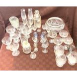 Large selection of glassware, to include cut glass pieces