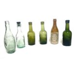 Selection of vintage glass advertising bottles