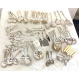 Large selection of assorted silver plated cutlery