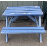 Large wooden garden table and bench set