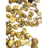 Selection of vintage military and other metal buttons