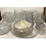 Selection of cut glass to include bowls, jugs etc