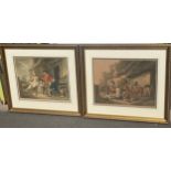 2 Gilt framed signed prints, overall frame measurements: Width 71cm, Height 61cm