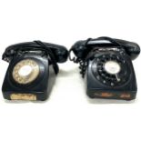 2 Vintage / Retro black telephones