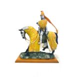 Armoured Knight and horse ornament, approximate measurements: Hright 16.5 inches, Width 14 inches