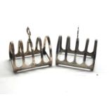 Pair of edward viners silver toast racks Sheffield silver hallmarks weight 107g