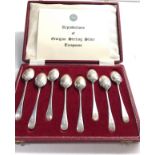 Boxed set of 8 silver emblematic teaspoons