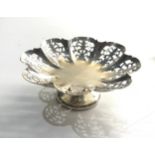 Pierced silver bowl measures approx 15.5cm dia height 6cm Sheffield silver hallmarks makers edward