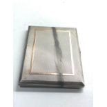 Vintage heavy engine turned silver and gold inlaid cigarette case weight 174g