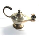 Antique novelty silver Aladdin lamp oil table cigar lighter Birmingham silver hallmarks makers