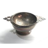 Antique silver tea strainer and bowl London silver hallmarks weight 105g