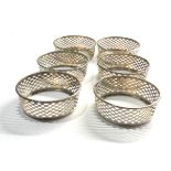 6 Antique sterling silver bowl stands each measures approx 9cm dia height 3cm total silver weight