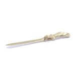 Silver otter handle letter opener measures approx 15cm long London silver hallmarks weight 56g