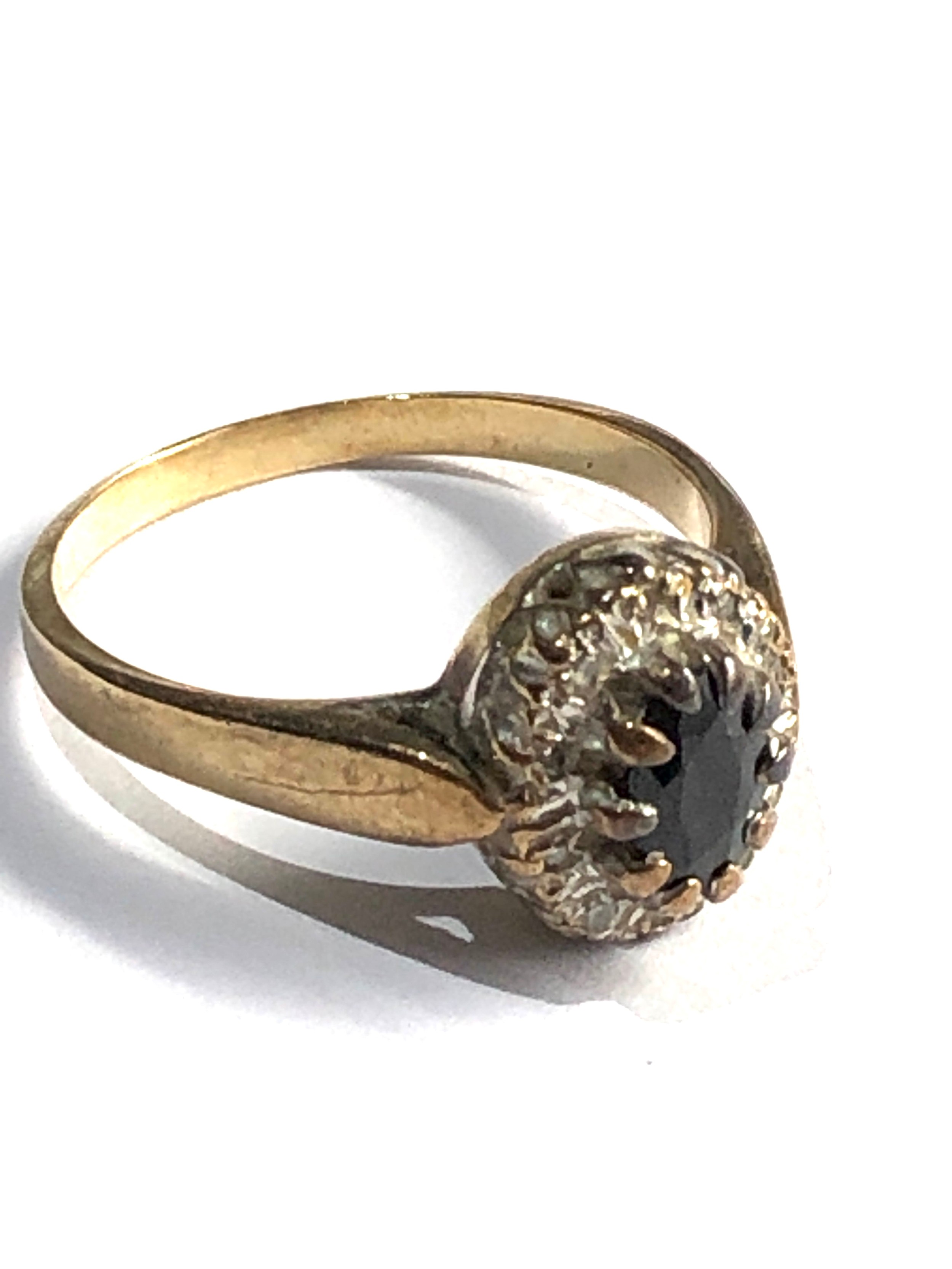 9ct gold sapphire & diamond ring weight 2.7g - Image 2 of 3