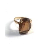 9ct gold smoky quartz dress ring 5.2g