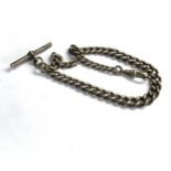 Antique silver albert watch chain 40g clip not silver