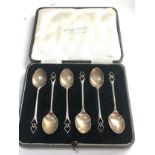 Boxed set of 6 silver tea spoons