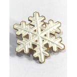 Rare David Andersen Norway silver & enamel snow flake brooch in good condition measures approx 3.1cm