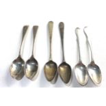 3 pairs of antique scottish silver tea spoons 80g